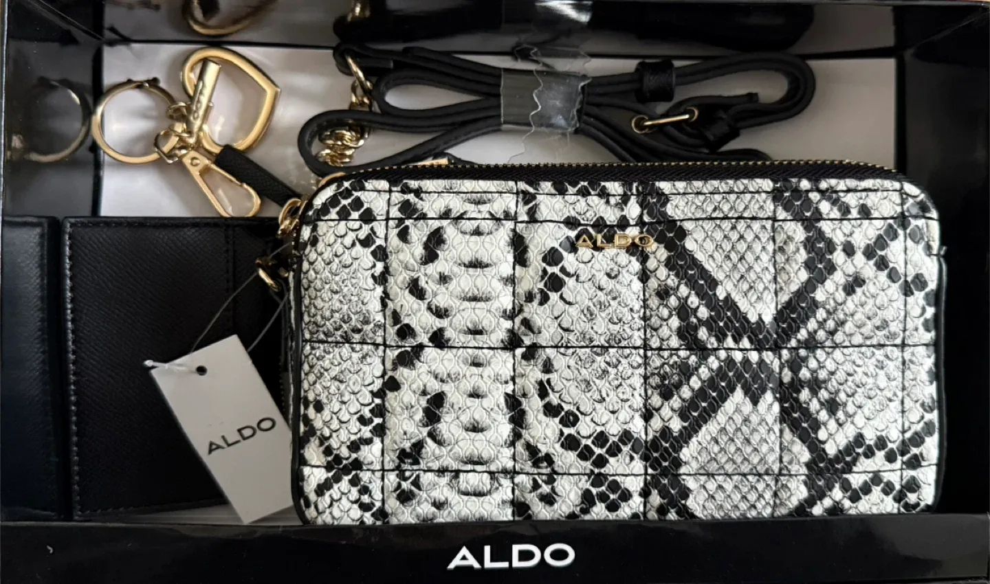 New Aldo Snakeskin Print crossbody bag with Box