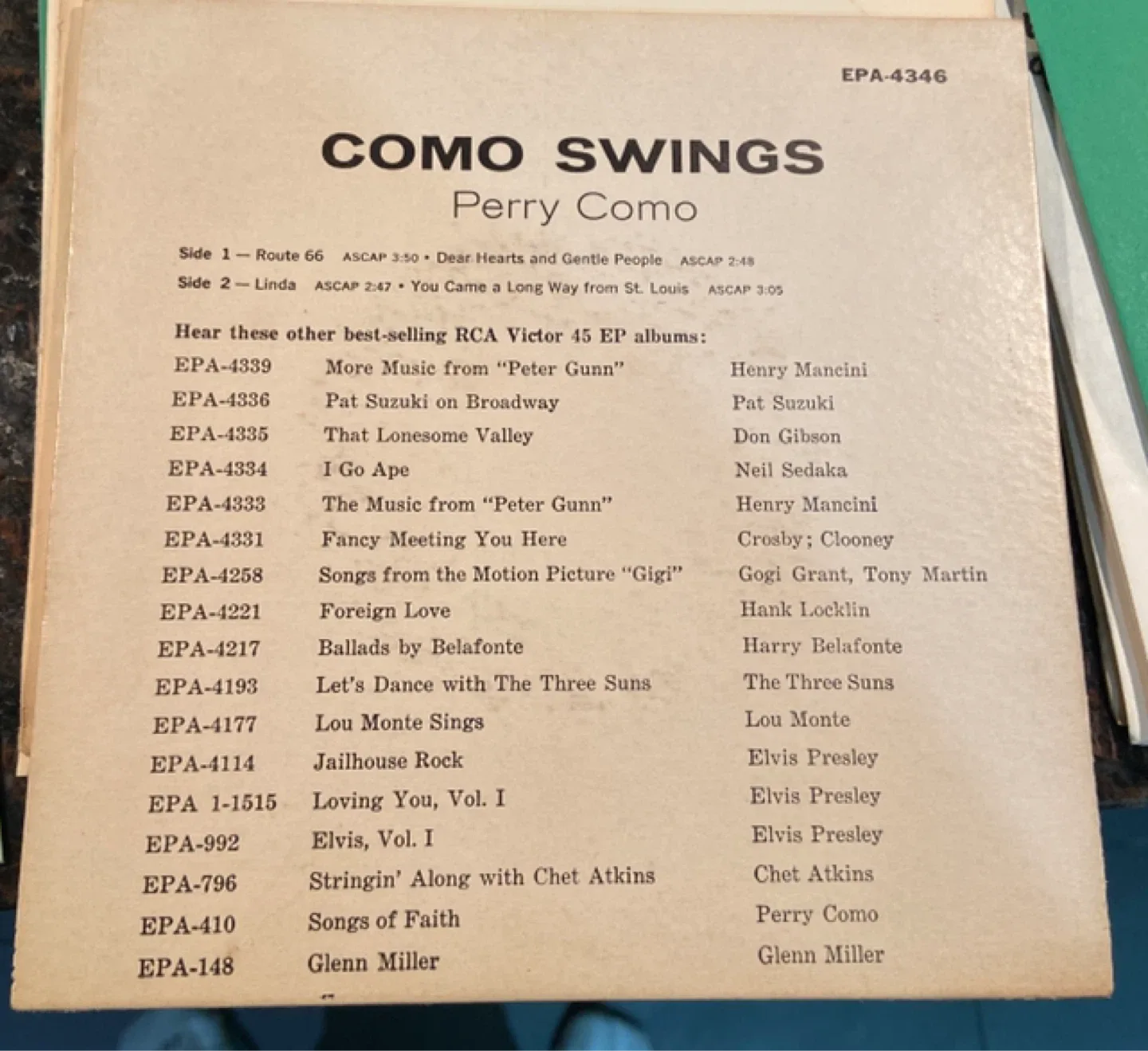Como Swings Perry Como RCA Victor 45 EP-4346 image indicator(3)