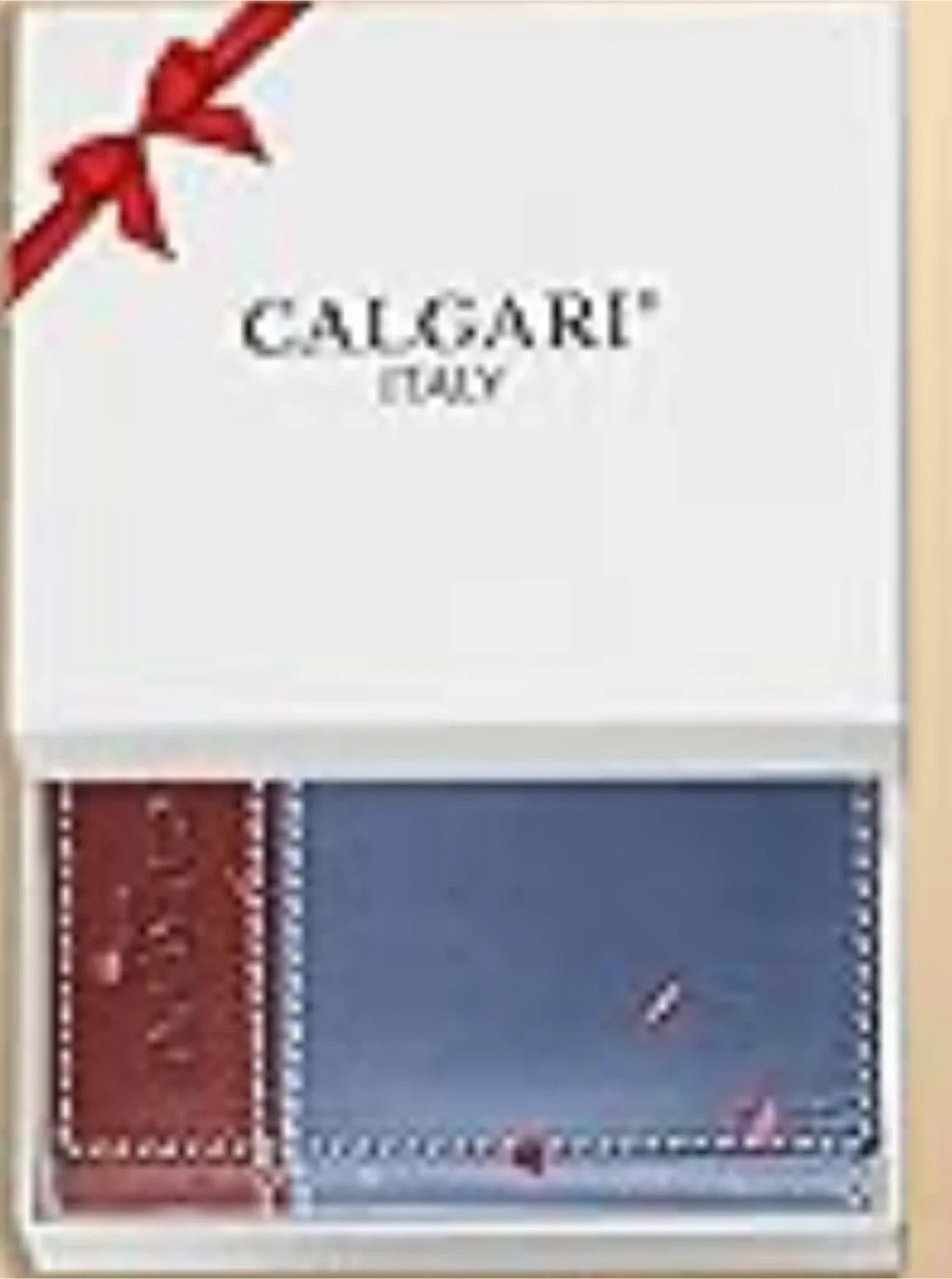 Calgari Italy Smart Trifold Wallet - Navy/Burgundy