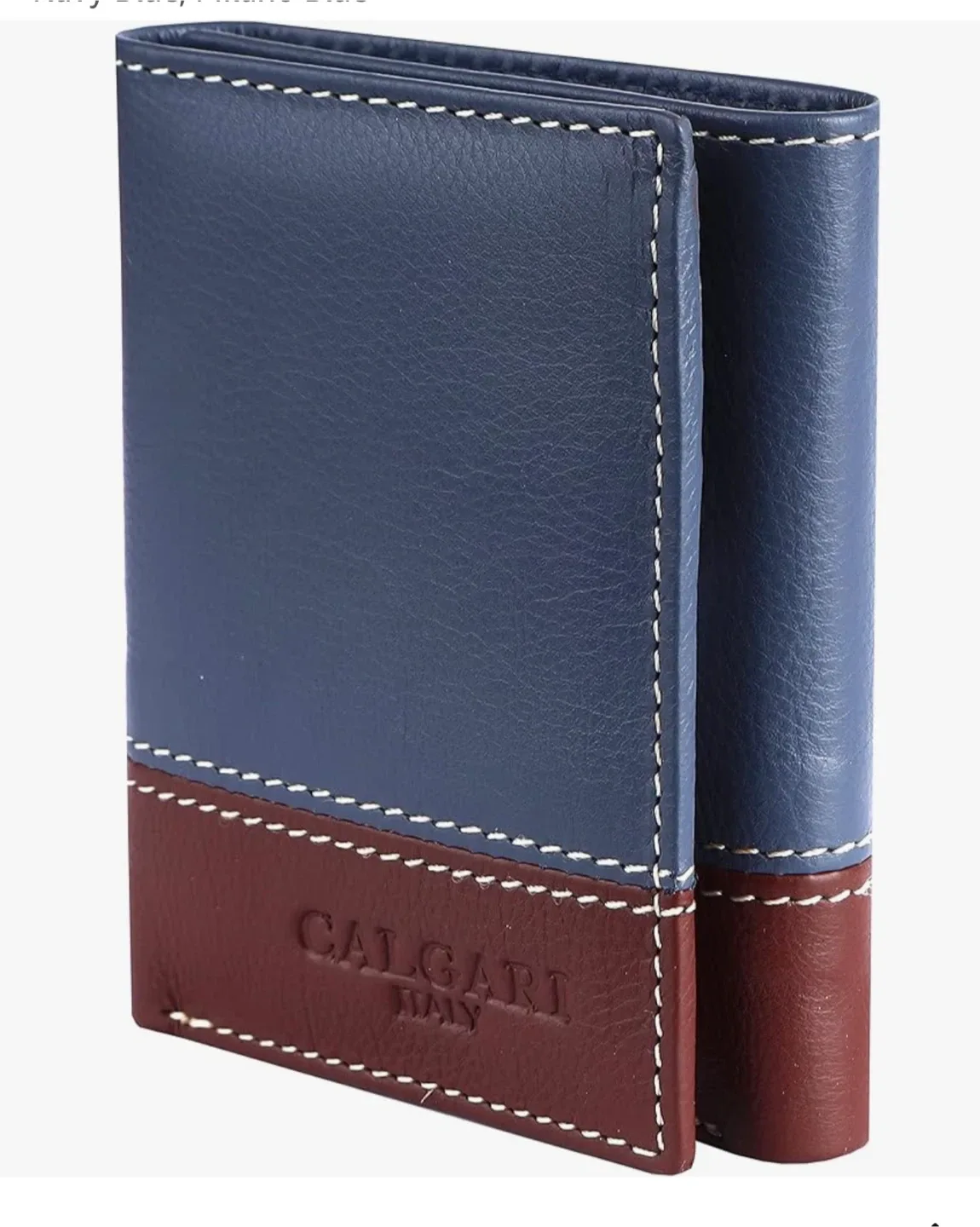 Calgari Italy Smart Trifold Wallet - Navy/Burgundy image indicator(4)