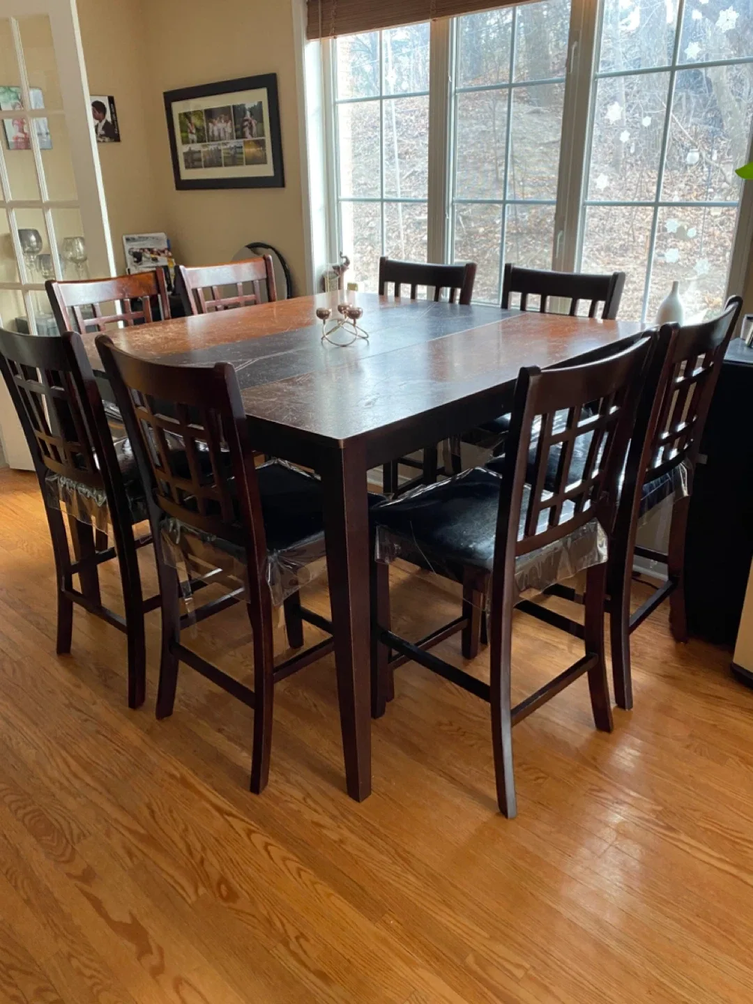 Dining Table with 8 Chairs - Dark Wood image indicator(3)