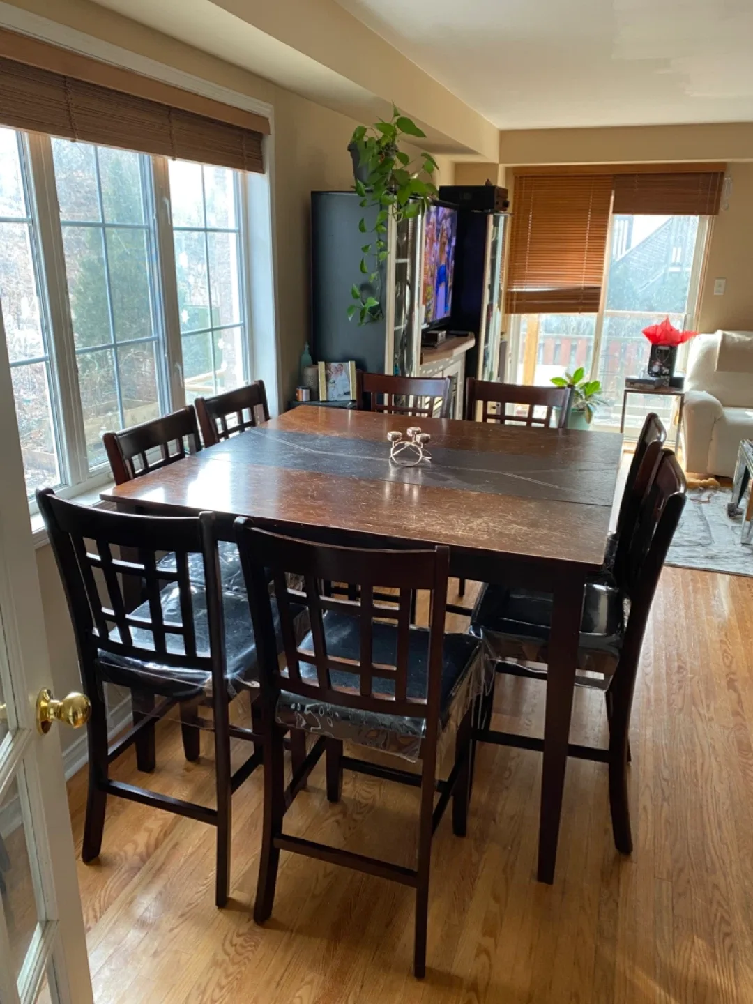 Dining Table with 8 Chairs - Dark Wood image indicator(2)
