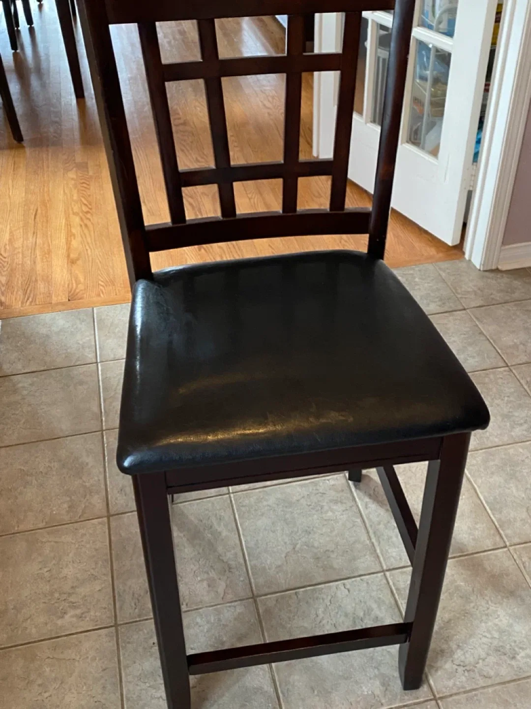 Dining Table with 8 Chairs - Dark Wood
