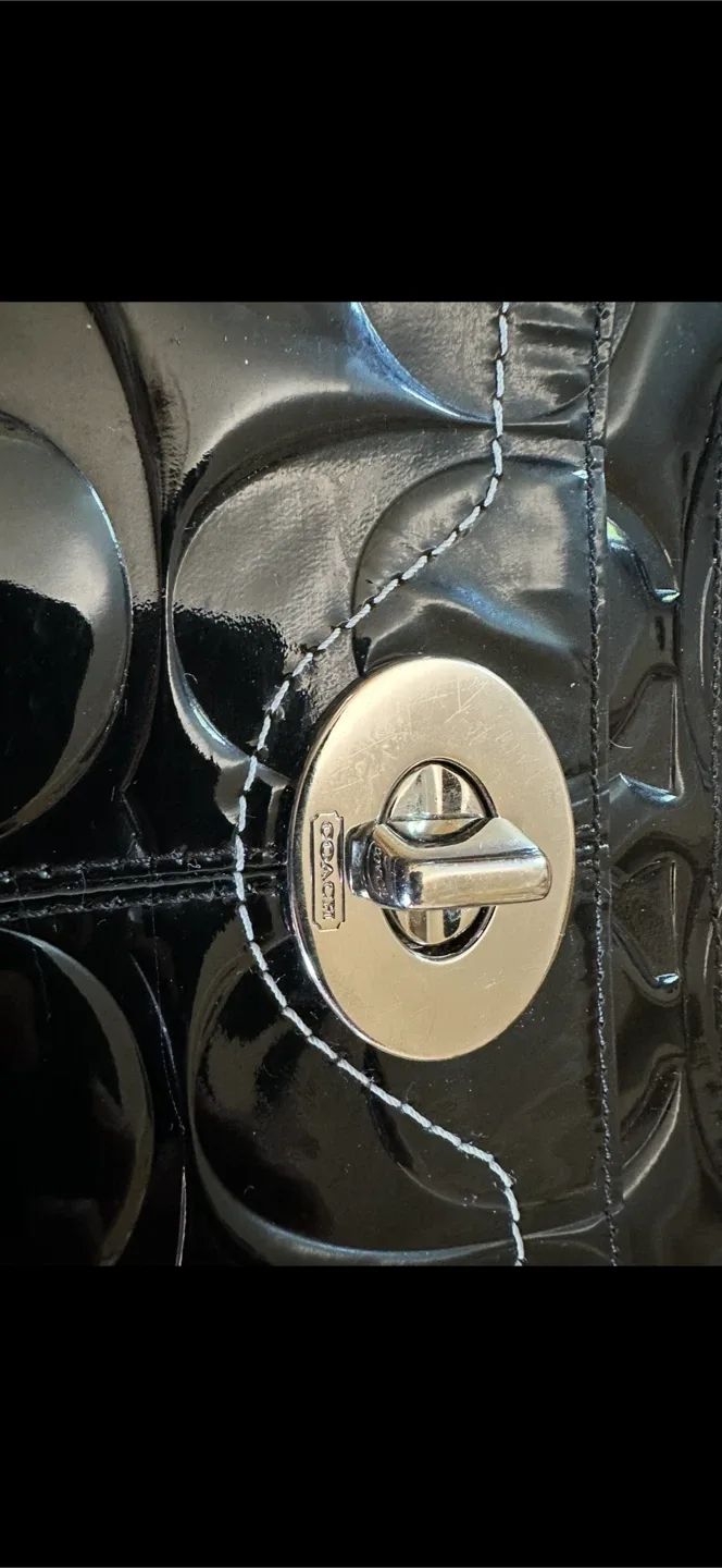 Coach Black Patent Leather Handbag