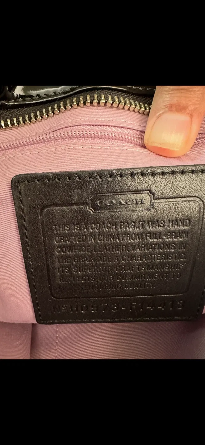 Coach Black Patent Leather Handbag image indicator(5)