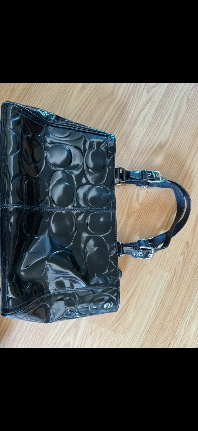 Coach Black Patent Leather Handbag image indicator(3)