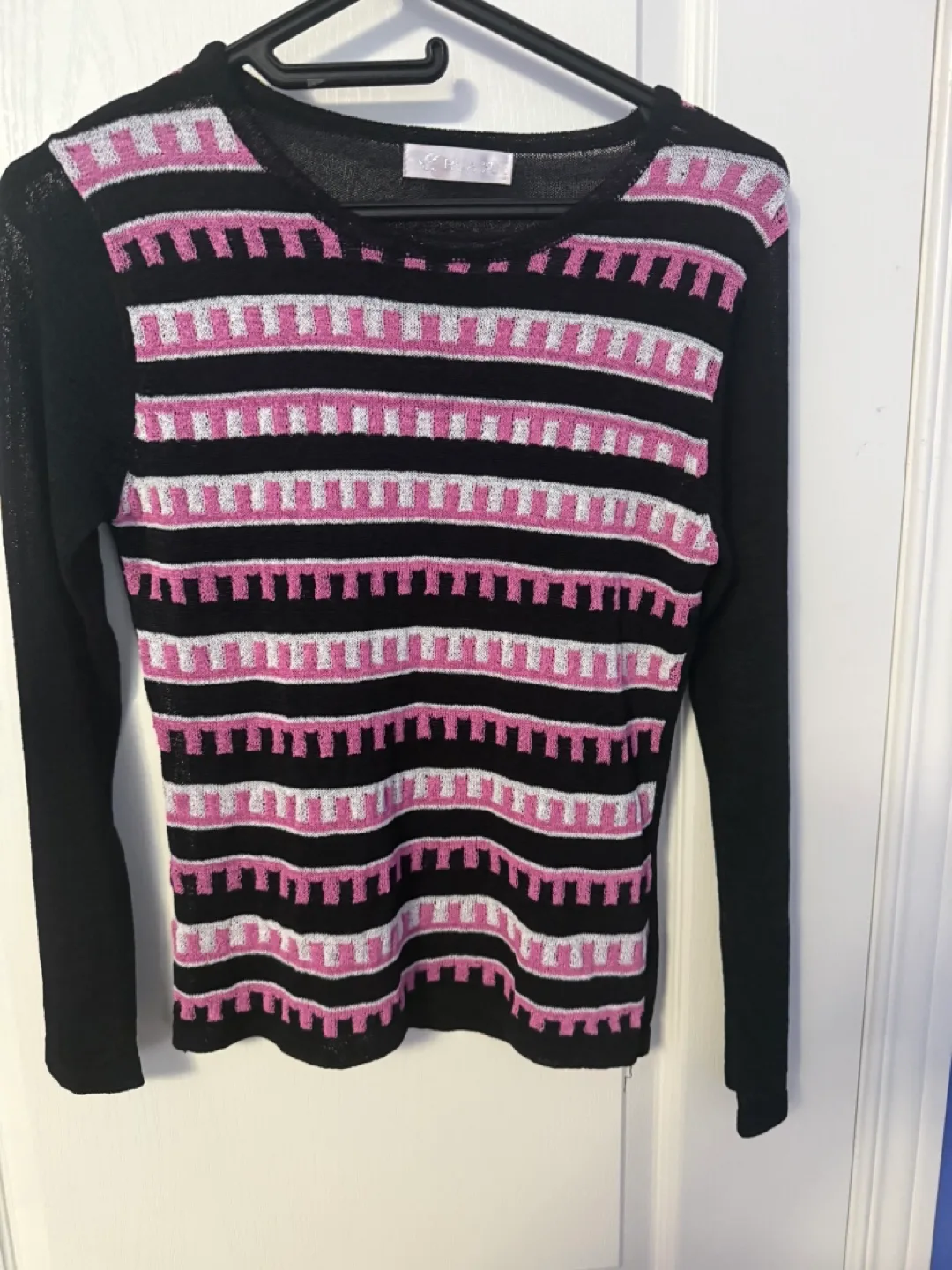 Black & Pink Knit Top