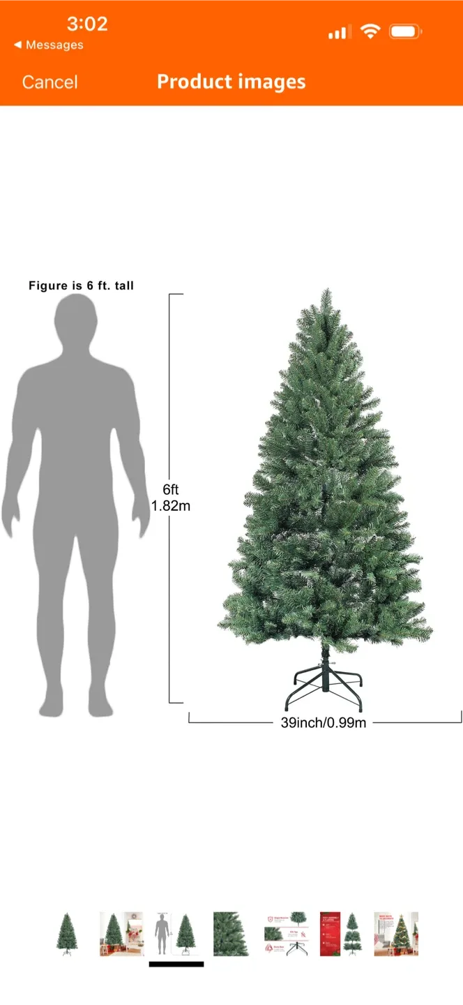 Brand New 6ft. tall Green Christmas Tree New in Box Never Used image indicator(8)