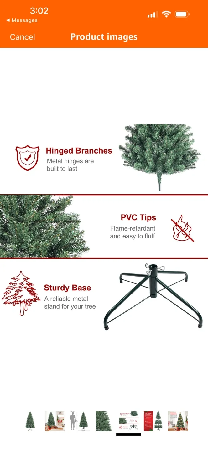 Brand New 6ft. tall Green Christmas Tree New in Box Never Used image indicator(10)