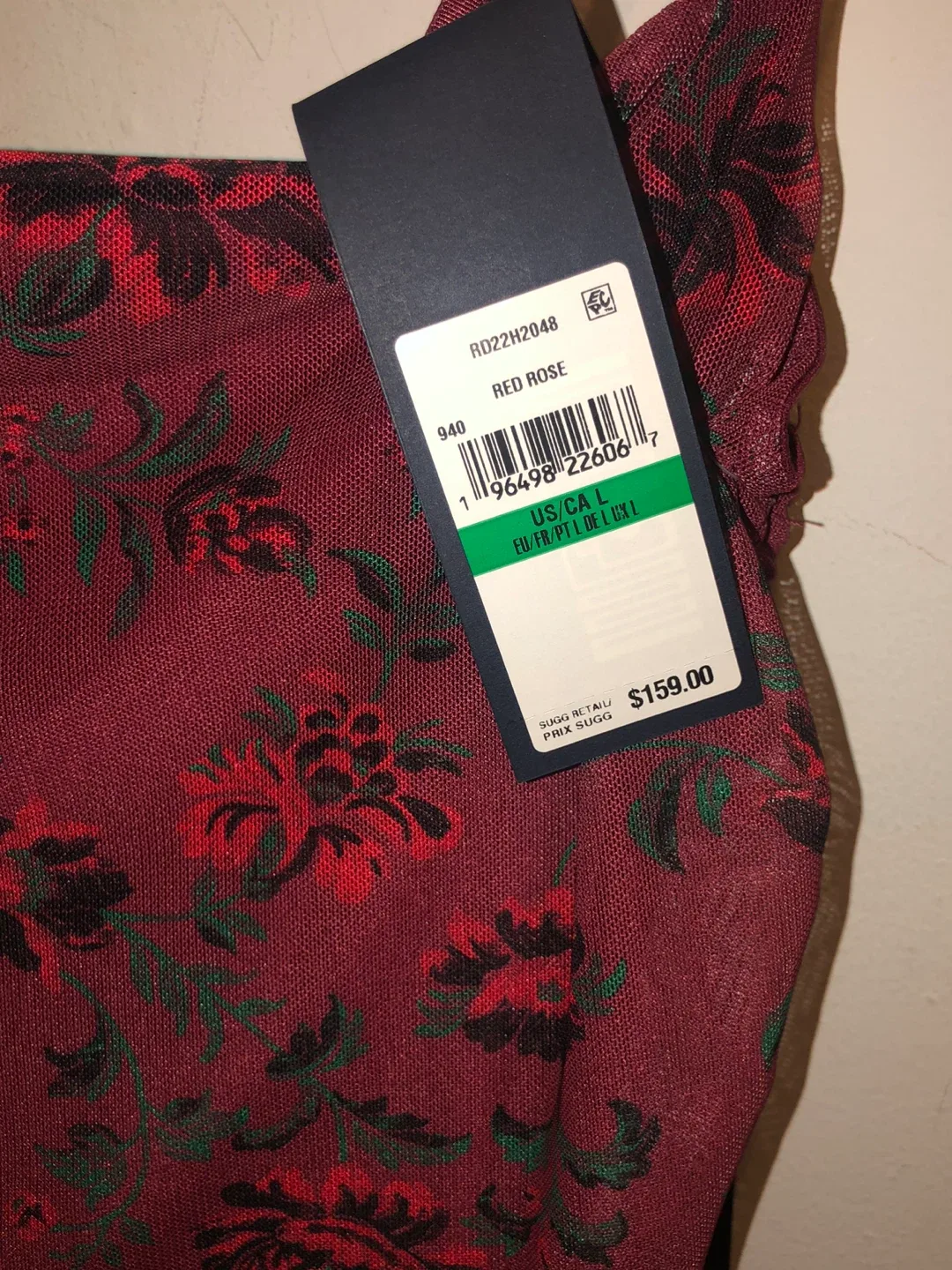 Rachel Roy Red Rose Floral Dress - Size L image indicator(4)