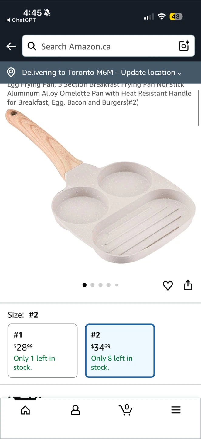 Cyrank Egg Frying Pan - 3 Section Breakfast Pan - photo 4