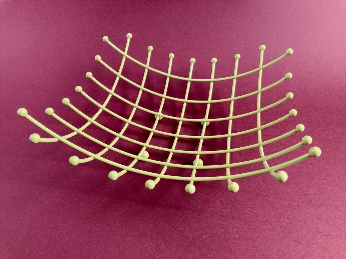 Vintage IKEA Postmodern Wire Fruit Basket in lime green image indicator(4)