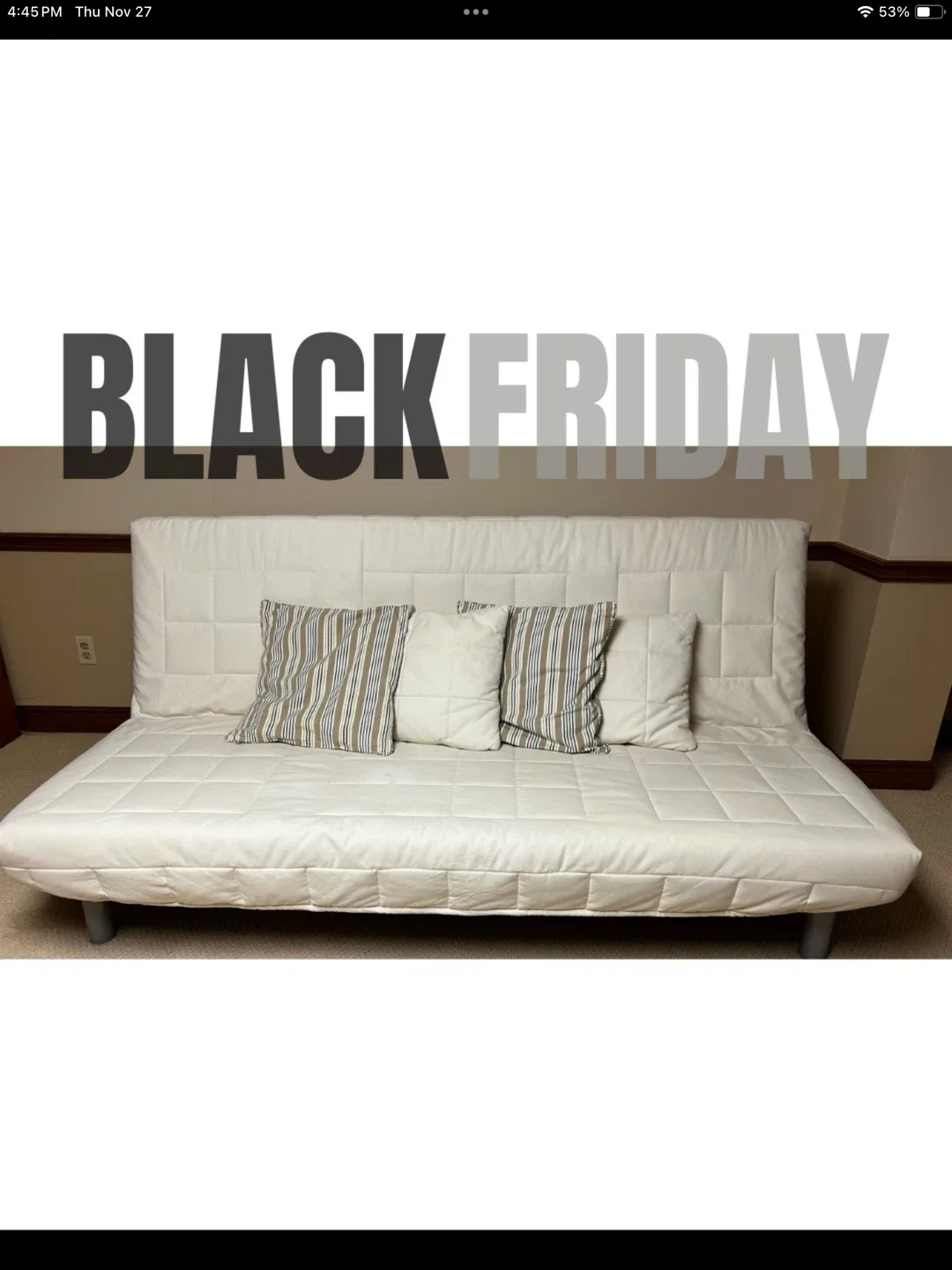 IKEA Beddinge Futon - White Cover