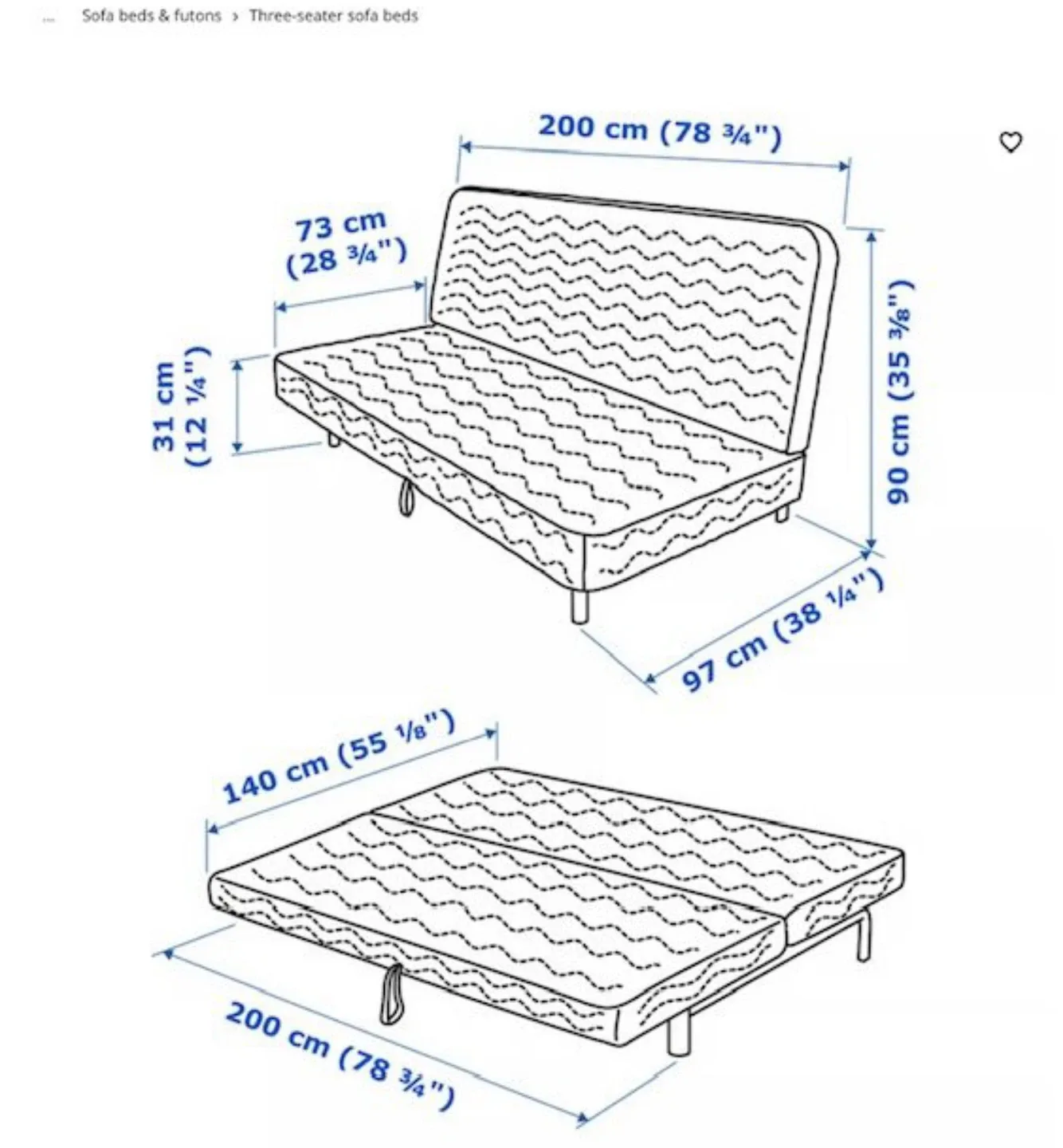 IKEA Beddinge Futon - White Cover image indicator(7)