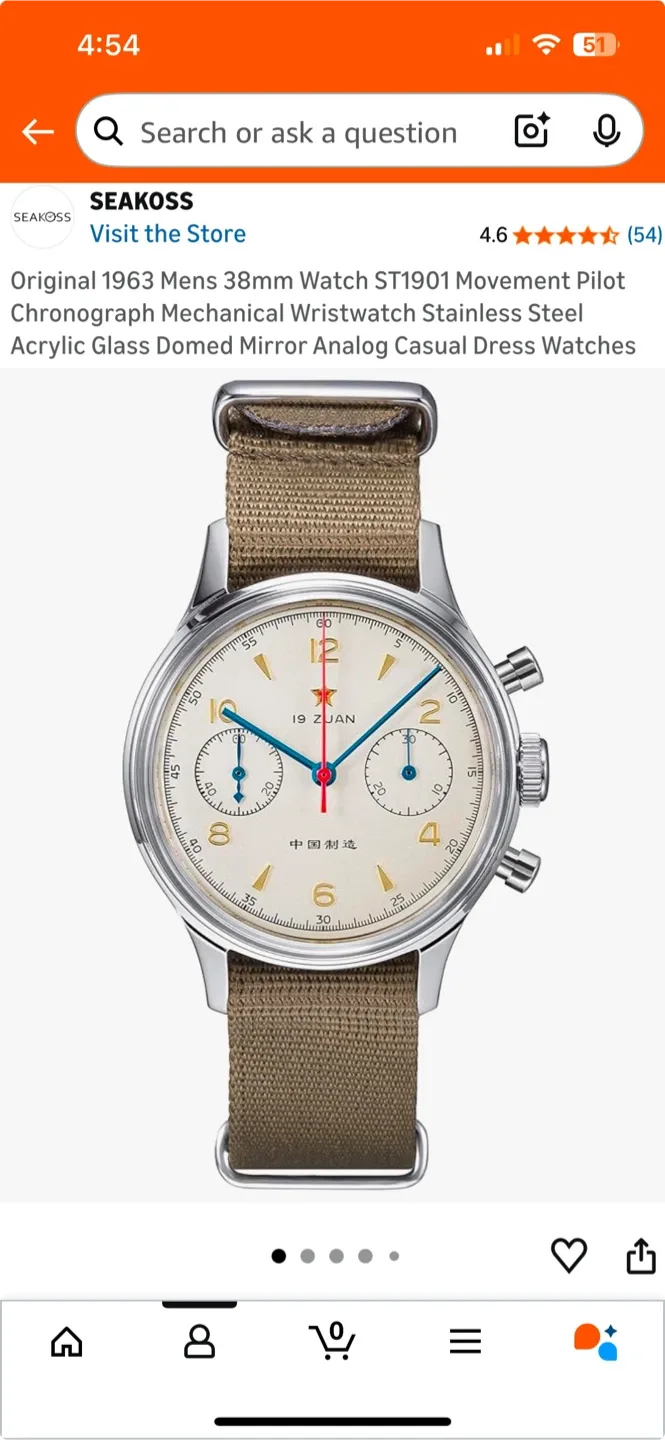 SEAKOSS 1963 Chronograph Mechanical Wristwatch image indicator(4)