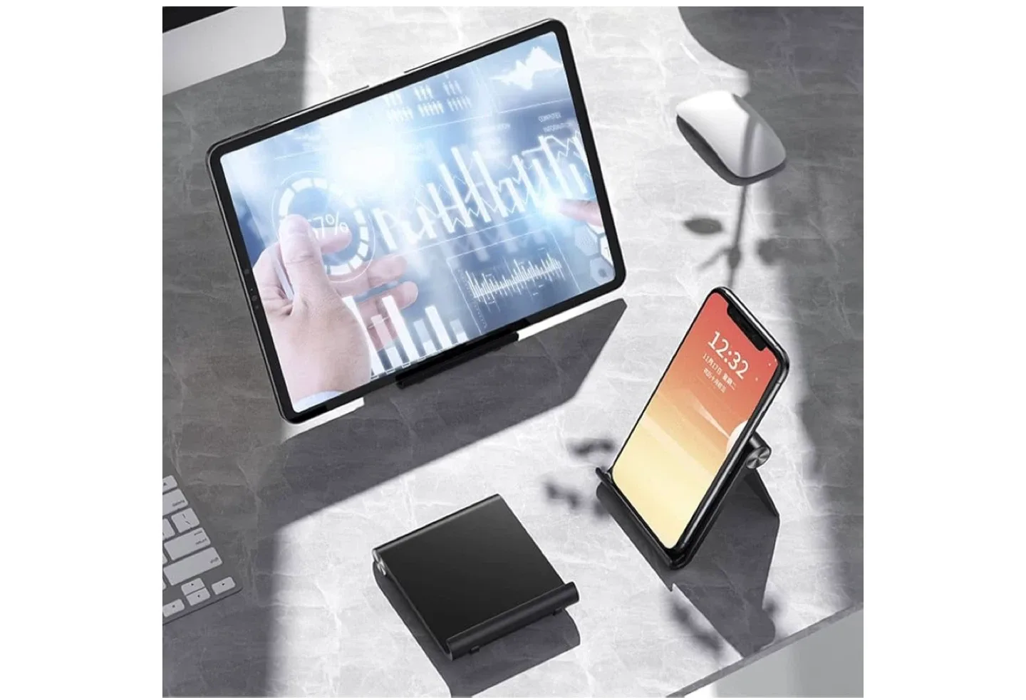 VOVIGGOL Cell Phone/Tablet Stand - Adjustable, Foldable image indicator(5)