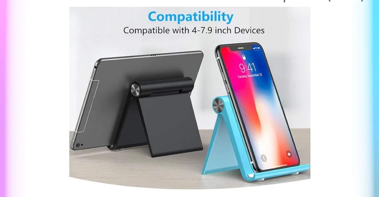 VOVIGGOL Cell Phone/Tablet Stand - Adjustable, Foldable image indicator(8)