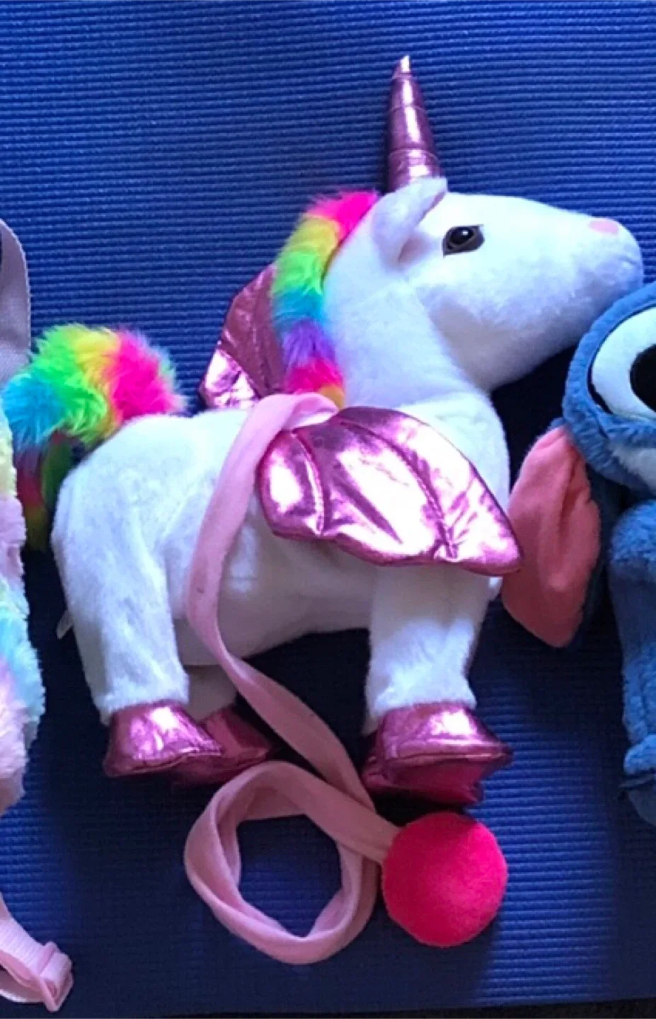 Dancing White Unicorn Plush Toy with Rainbow Mane