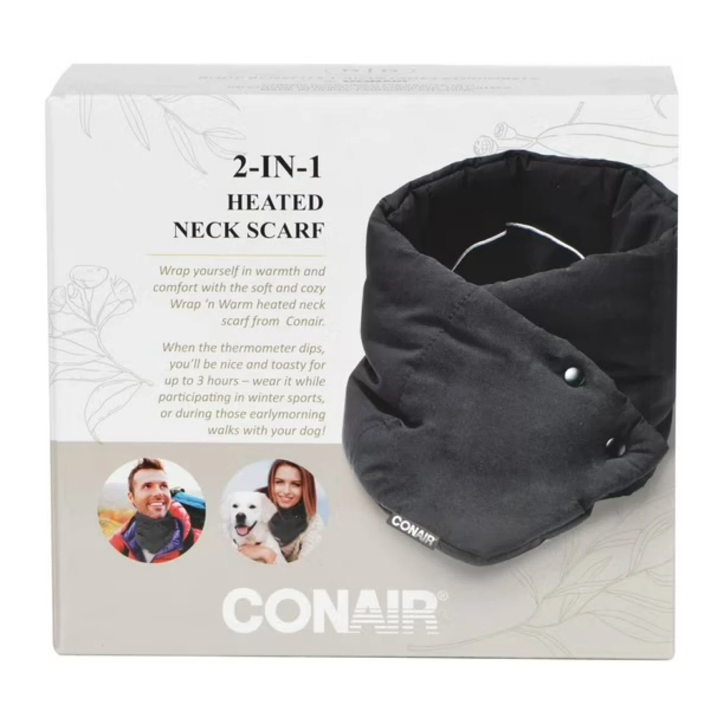 Conair 2-in-1 Heated Neck Scarf - Black
