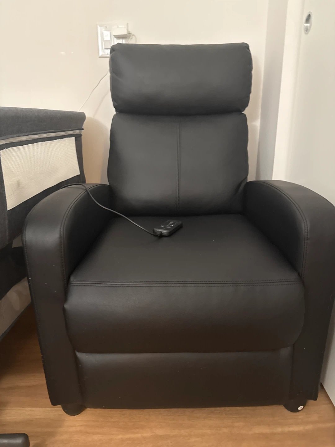 Black Leather Electric Massage Recliner Chair - photo 2
