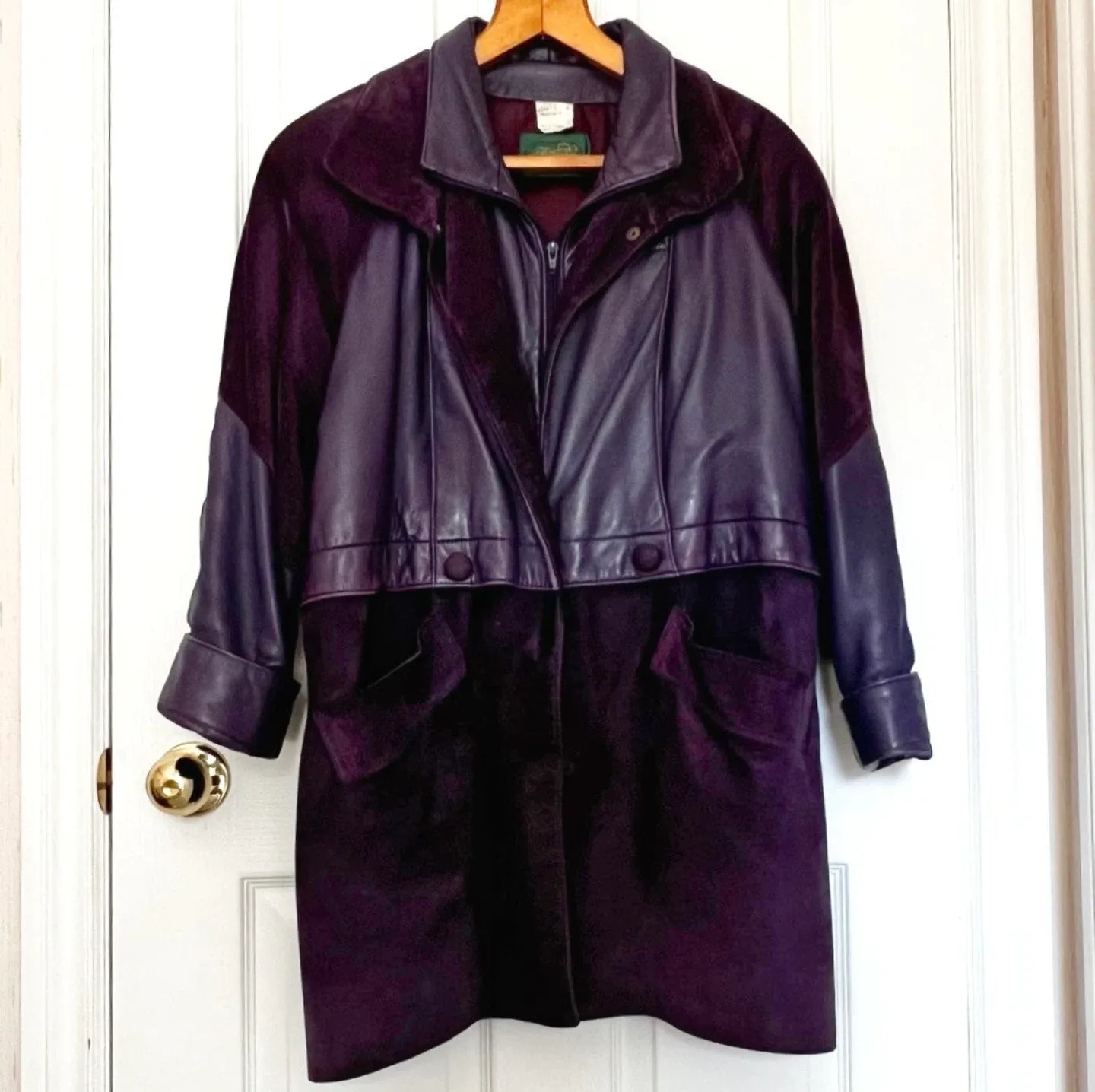 Purple Leather & Suede Jacket - Size S/M image indicator(2)