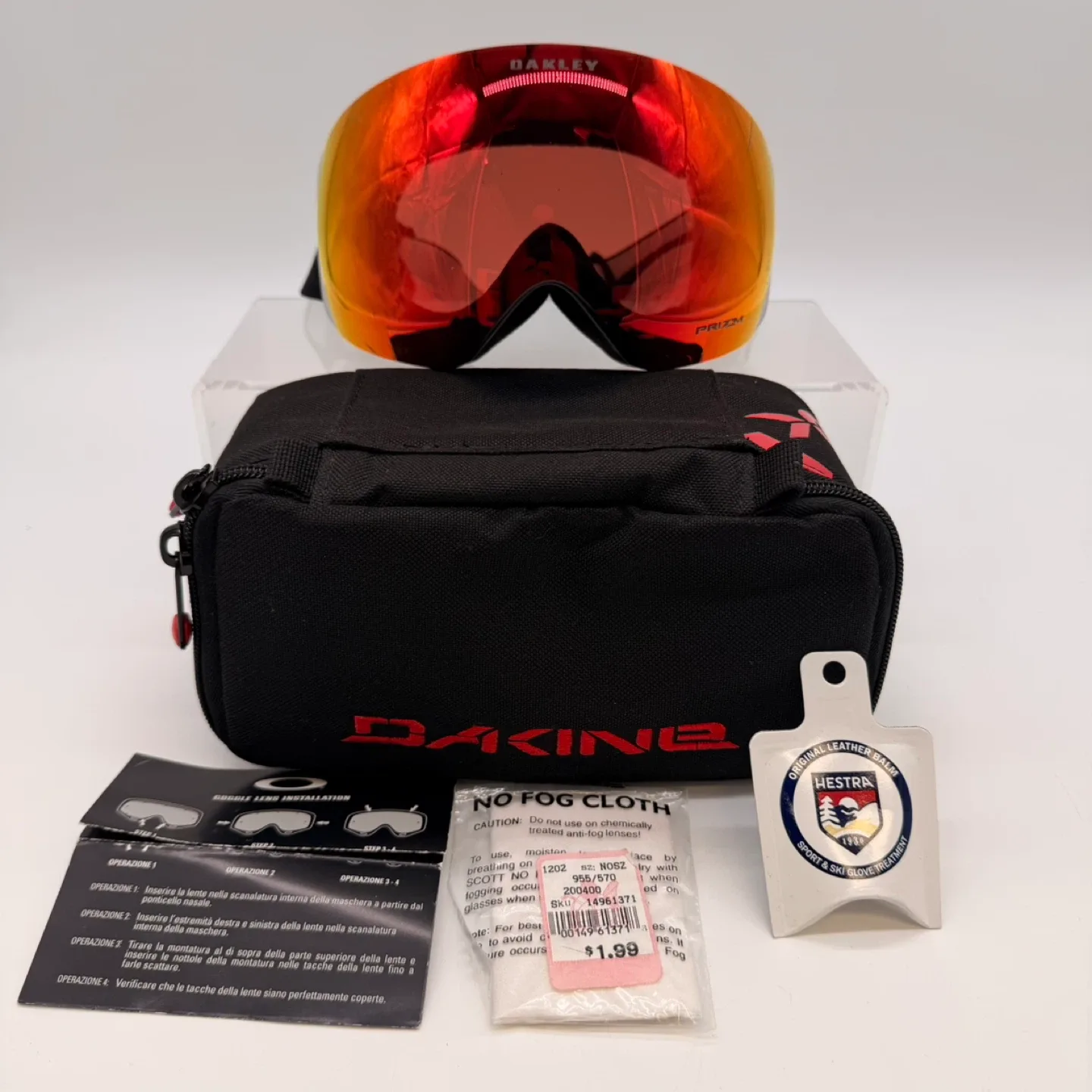 Oakley Prizm Ski Snowboard Goggles + Dakine Case & Accessories