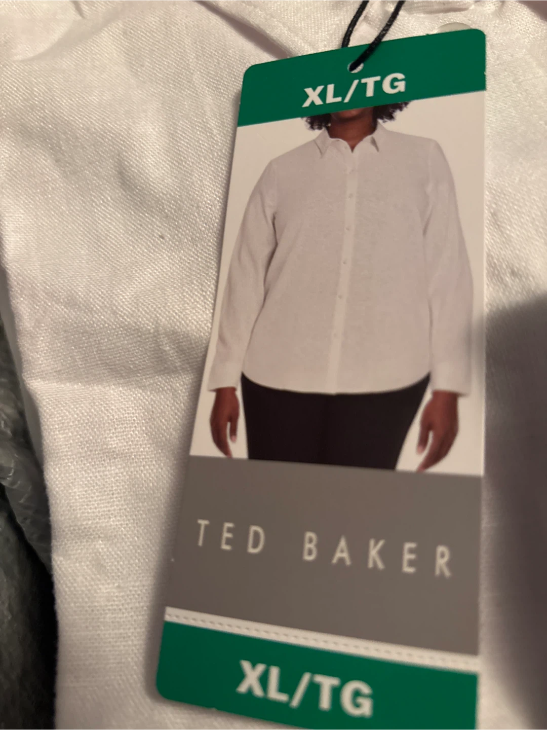 Ladies Ted Baker White Linen Shirt - XL/TG - photo 2