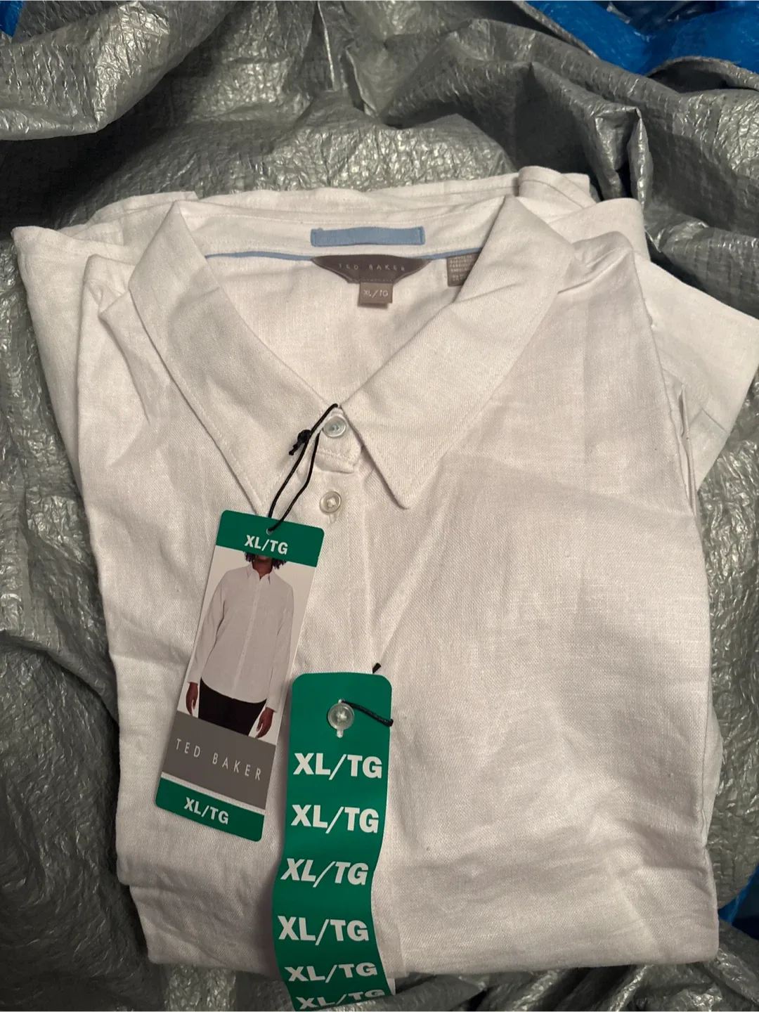 Ladies Ted Baker White Linen Shirt - XL/TG