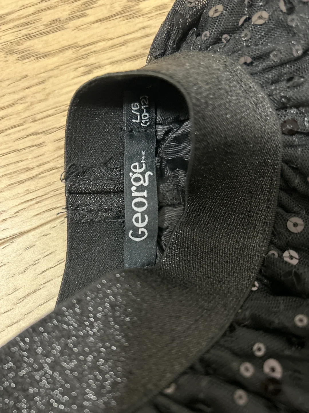 George Black Sequin Skirt - Size L (10-12) image indicator(4)