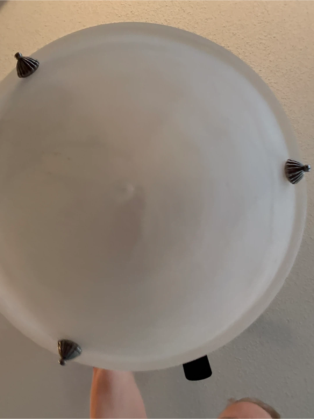 Ceiling Light Fixture - Round White Glass - photo 4