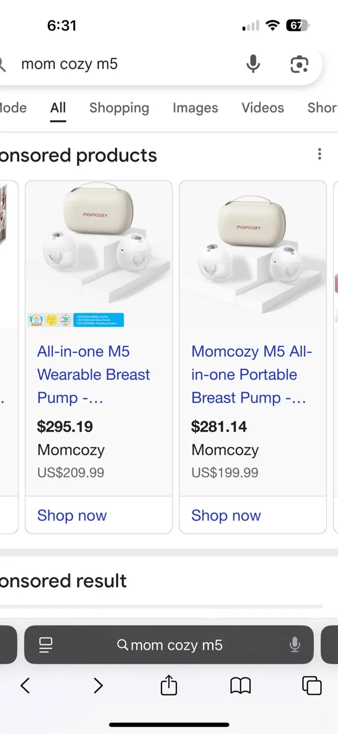 Momcozy M5 Wearable Breast Pump - Like New!