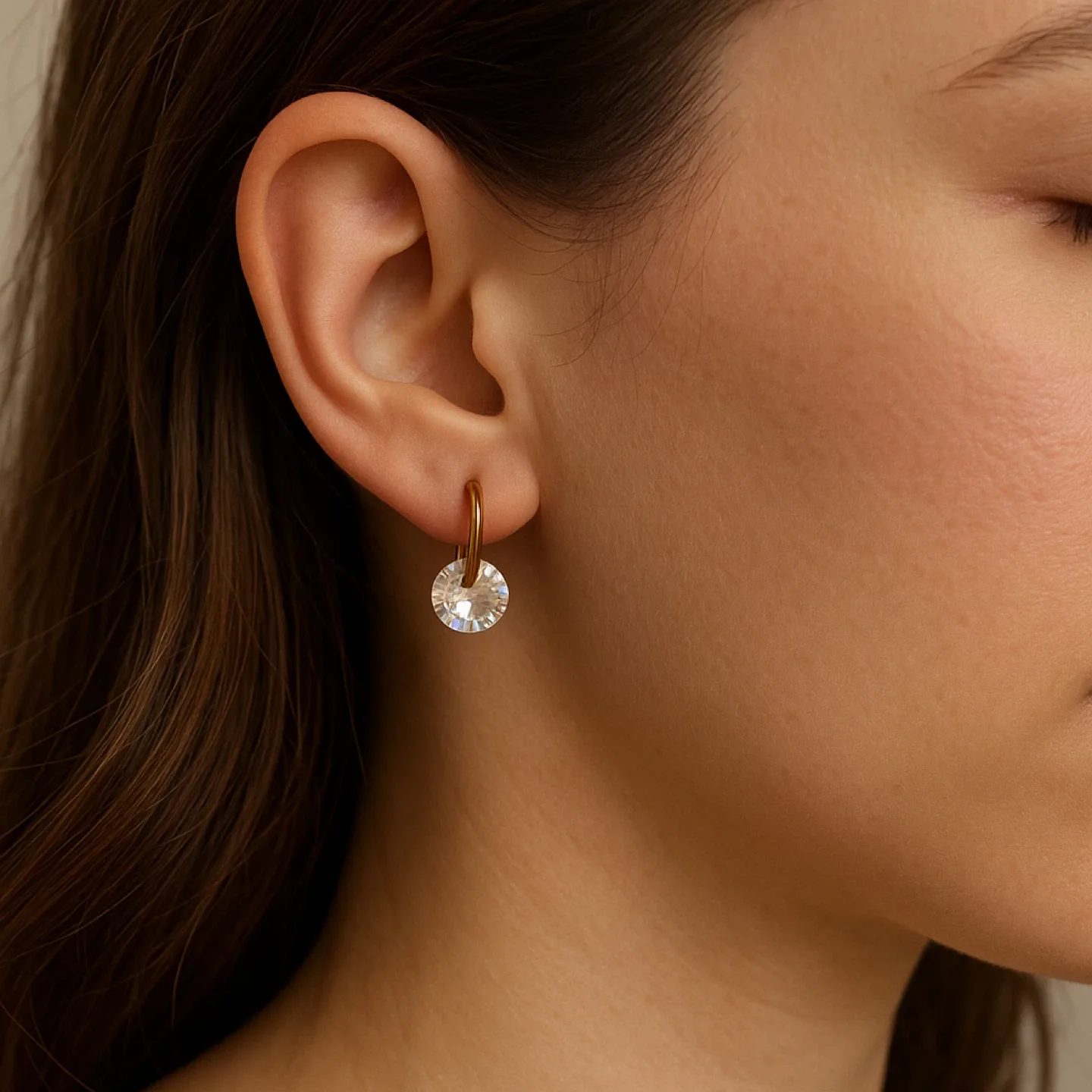 Lily Morgan Gold Crystal Drop Stud Earrings Fashion Jewelry