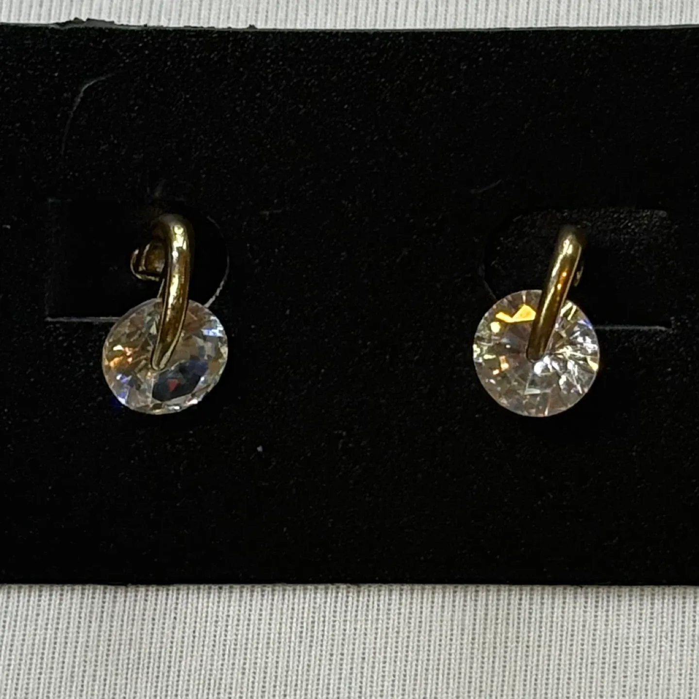 Lily Morgan Gold Crystal Drop Stud Earrings Fashion Jewelry image indicator(2)