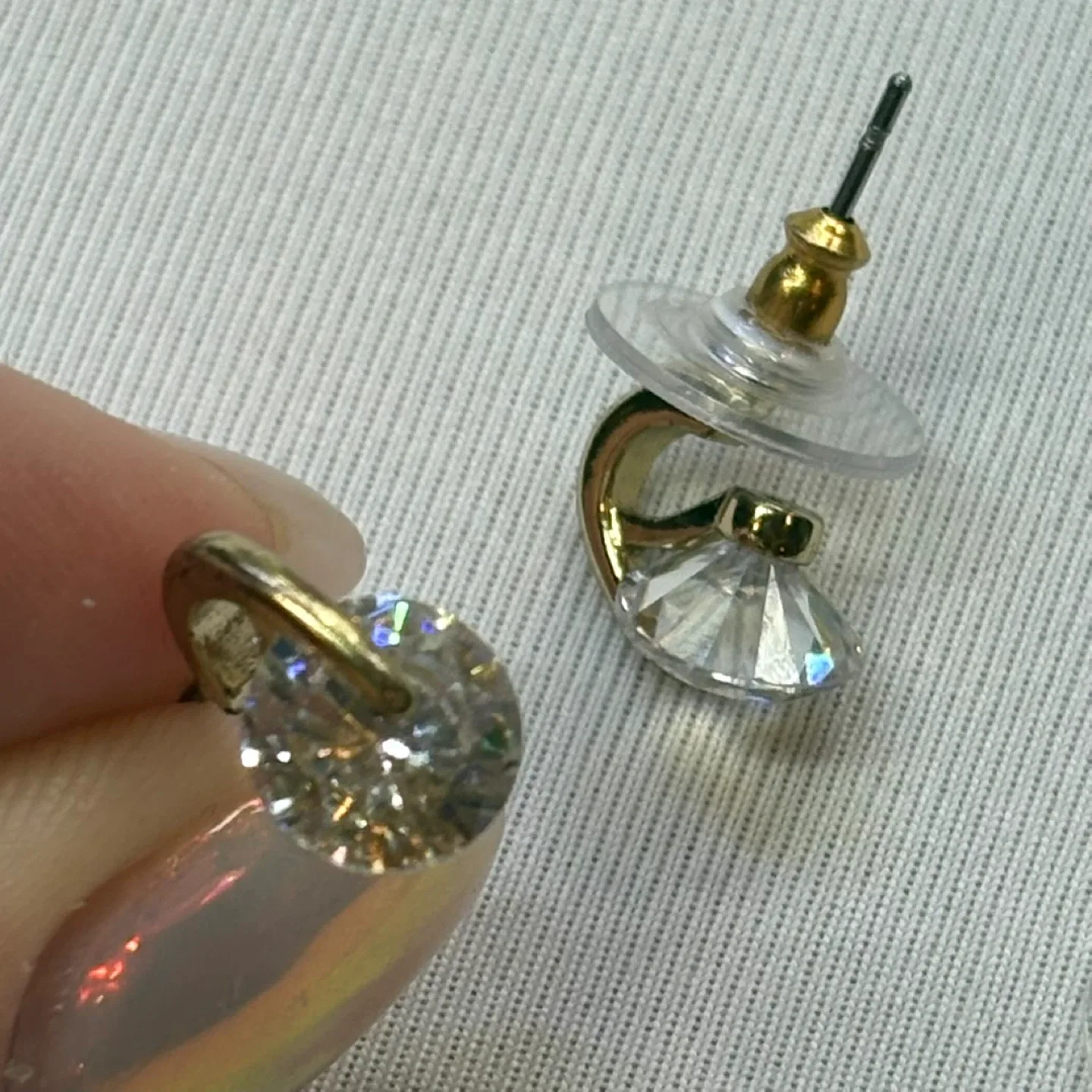 Lily Morgan Gold Crystal Drop Stud Earrings Fashion Jewelry image indicator(3)