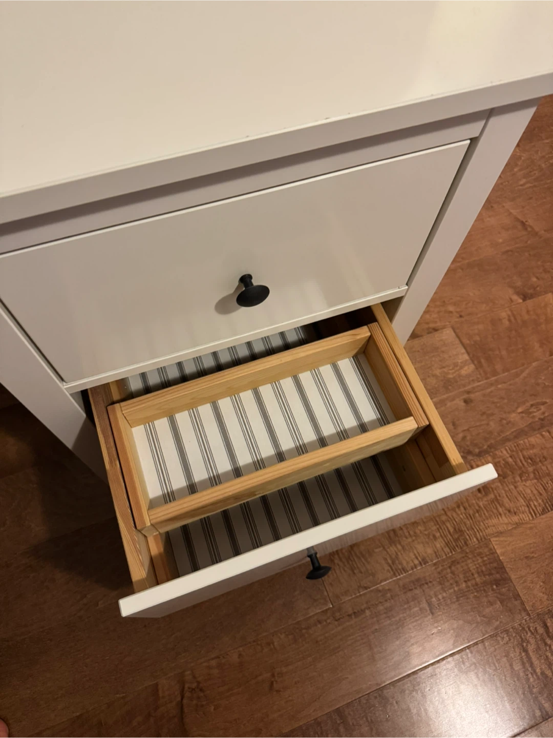 White Two-Drawer Bedside Table - photo 3