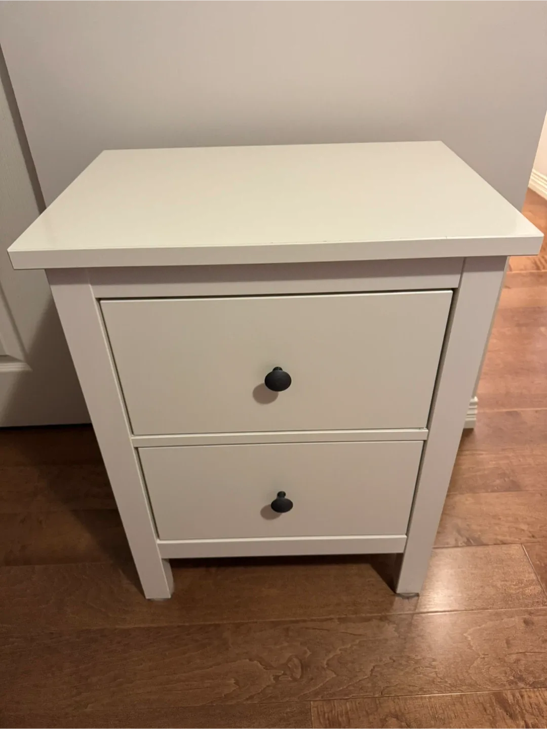White Two-Drawer Bedside Table