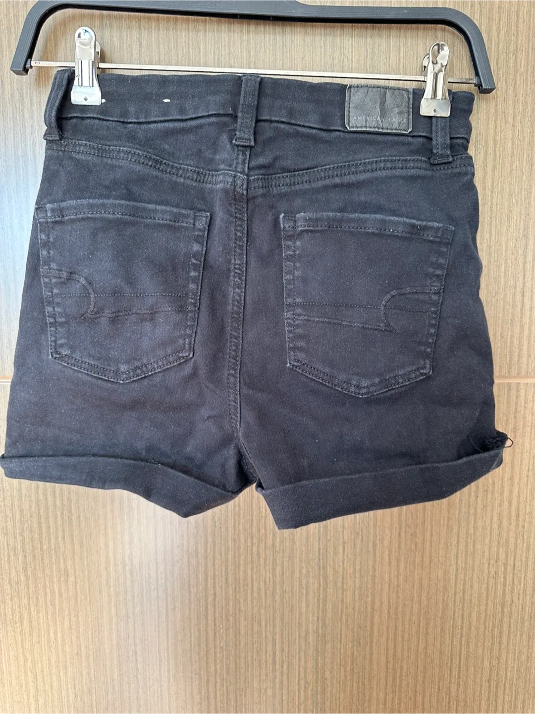 American Eagle Black Denim Shorts image indicator(2)