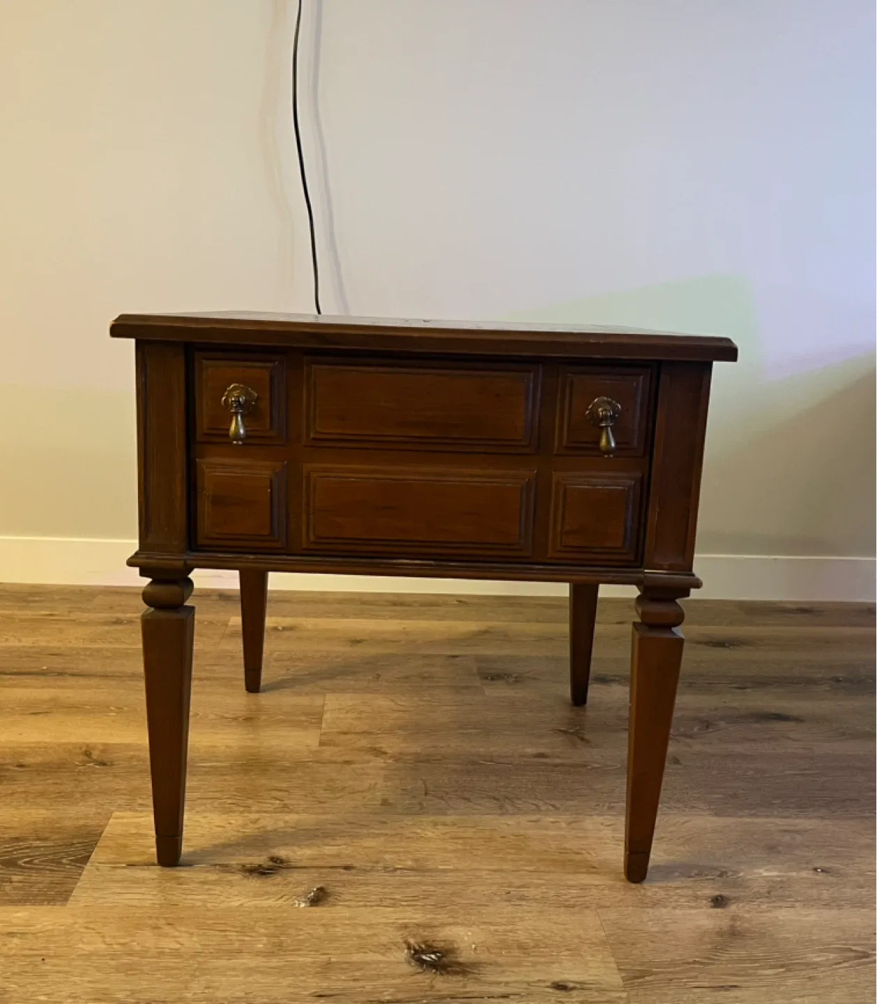 Vintage Wood Side Table with Drawer