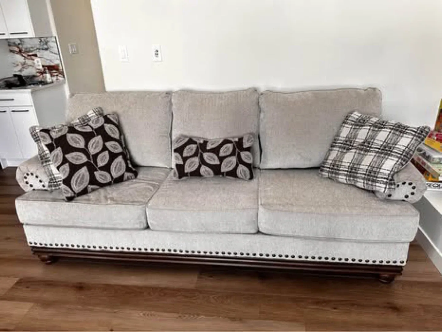 Beige Sofa and Loveseat Set