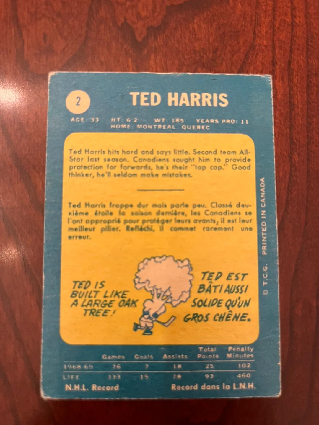 1969-70 O-Pee-Chee #2 Ted Harris Montreal Canadiens image indicator(2)