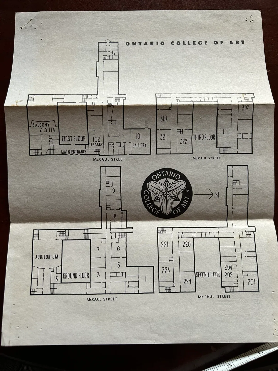 OCA OCAD 1960s floor plan Ontario College of Art Design