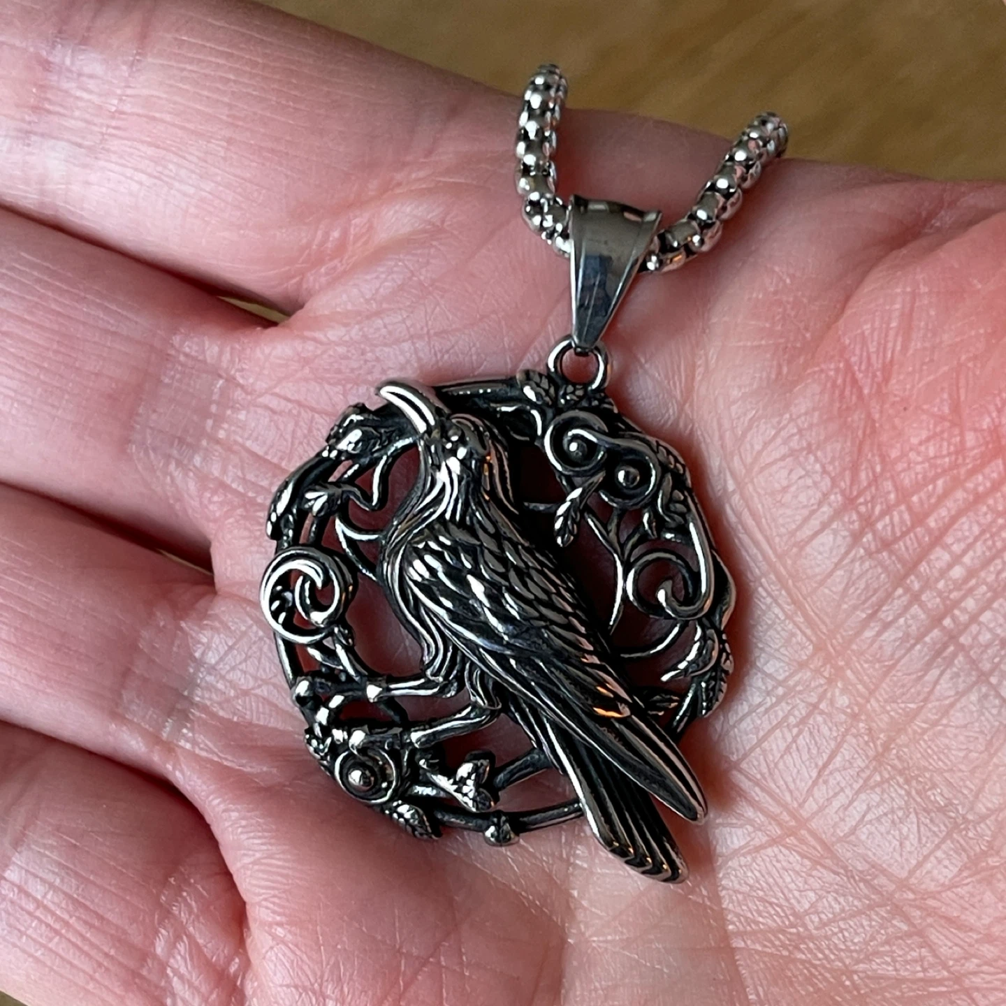 Viking Raven stainless steel necklace - photo 3
