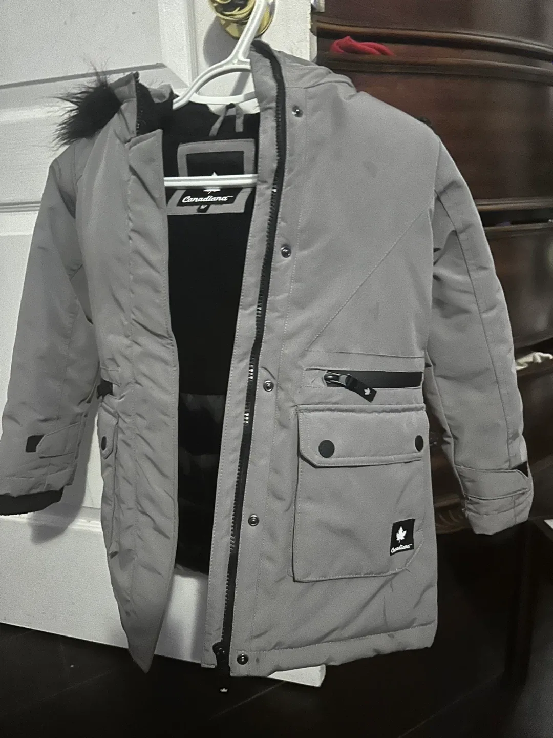 Canadiana Grey Winter Jacket - Size M