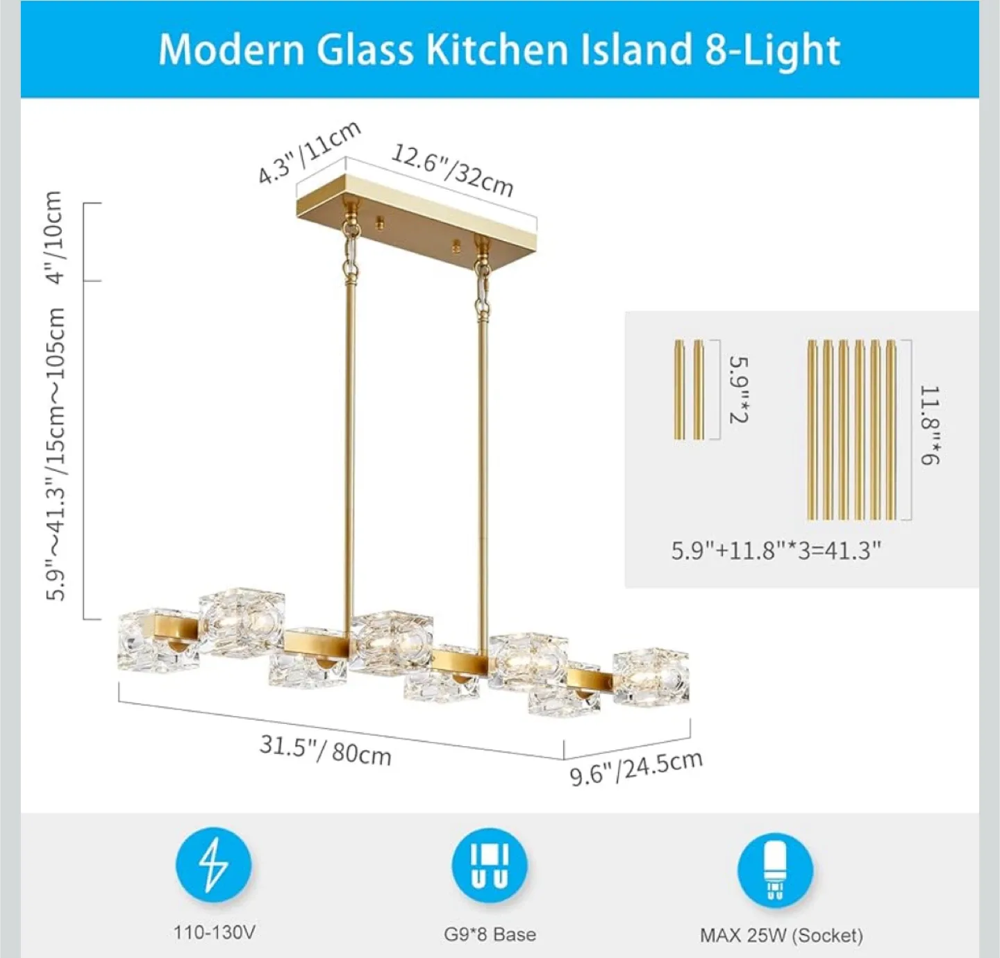 New Modern Gold Chandelier image indicator(2)