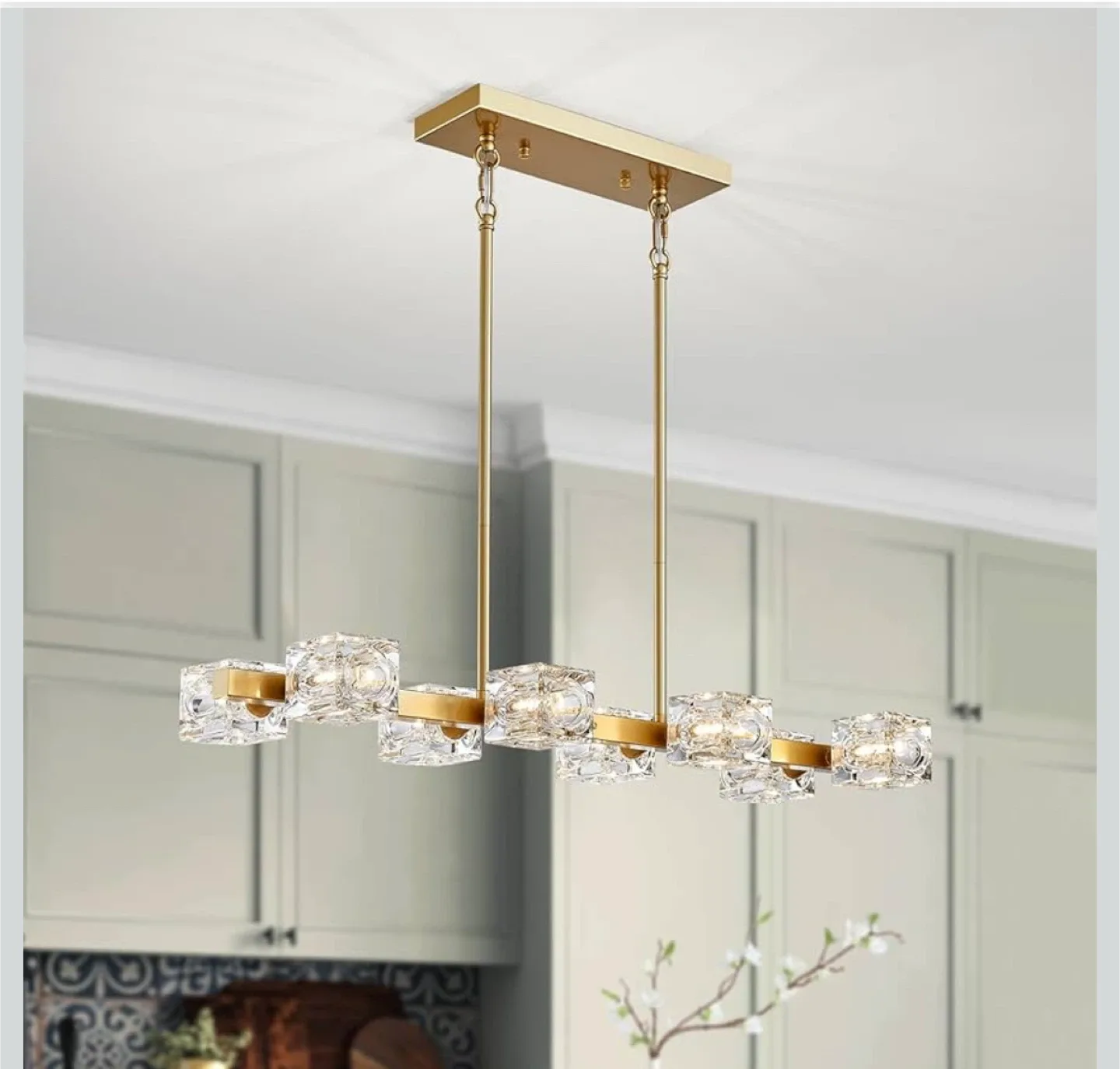 Modern Gold Chandelier – Brand New