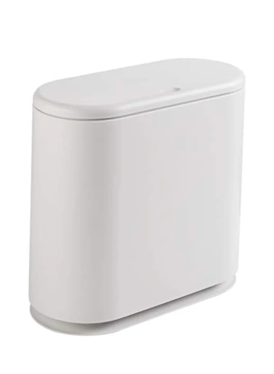 2  White Trash bins Like New! Great design for bathroom or Desk image indicator(3)