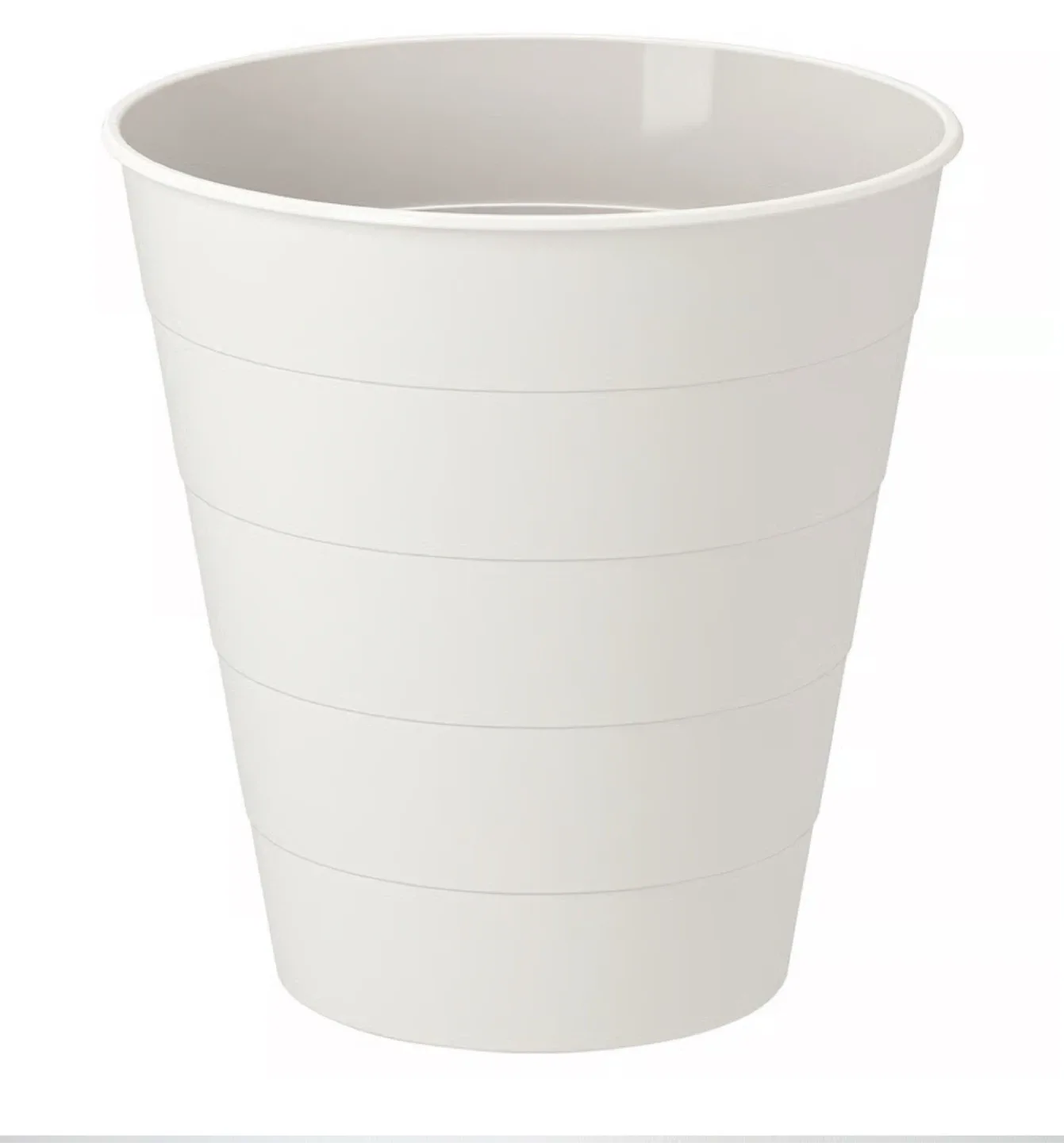 2  White Trash bins Like New! Great design for bathroom or Desk image indicator(7)