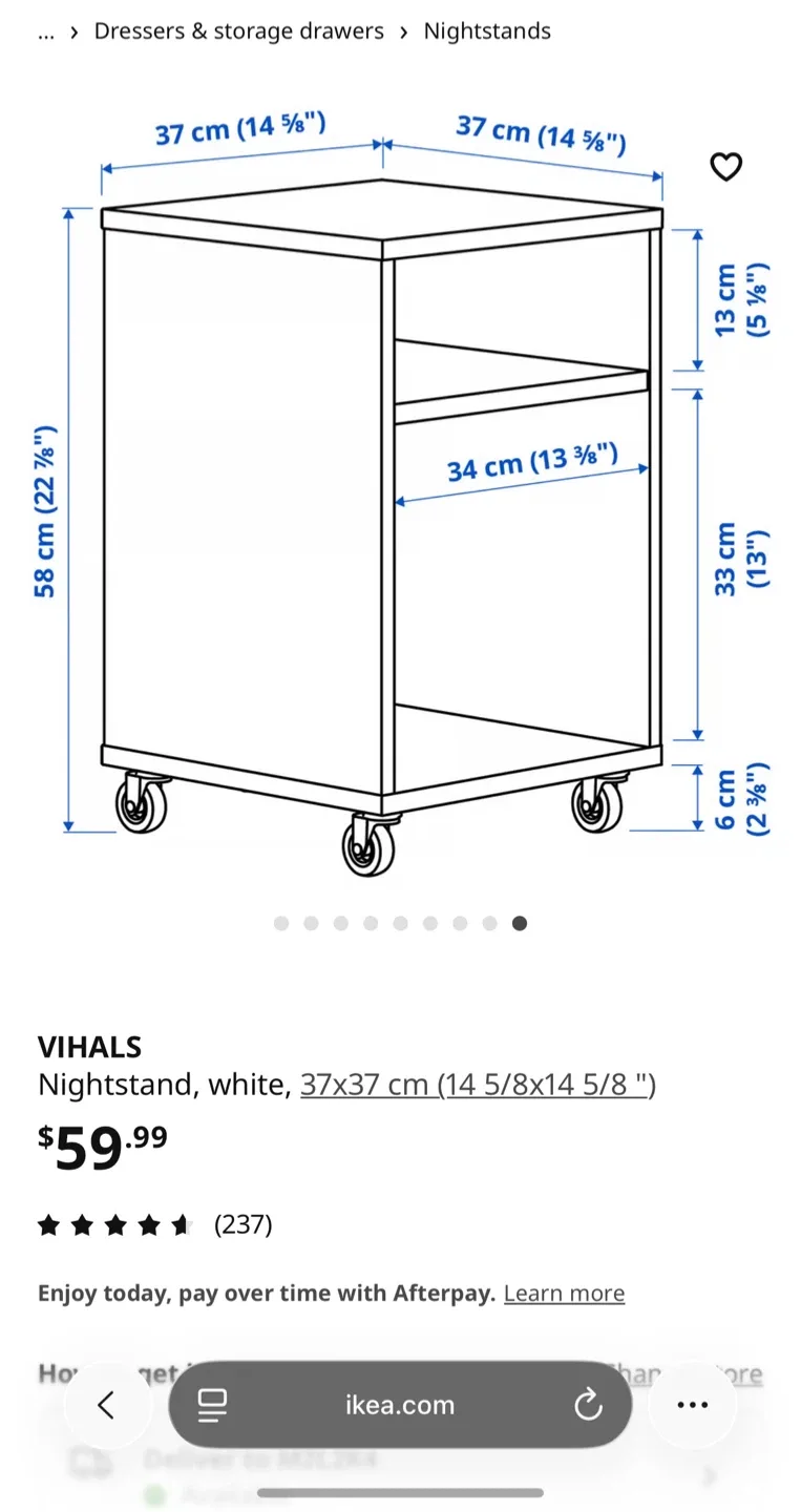 IKEA VIHALS White Nightstand image indicator(2)