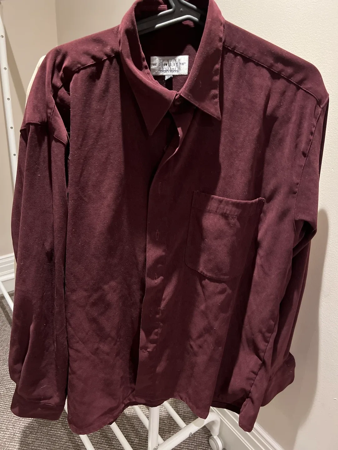 Suede Look Button-Up Shirt