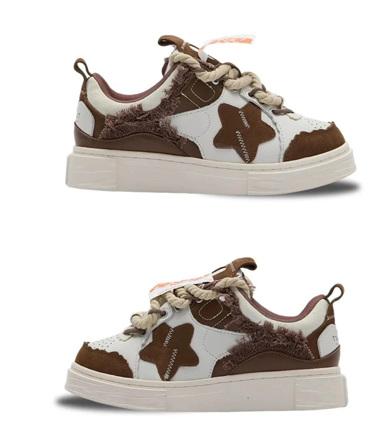 New Revive Lab Brown & White Sneakers Size 37 image indicator(2)